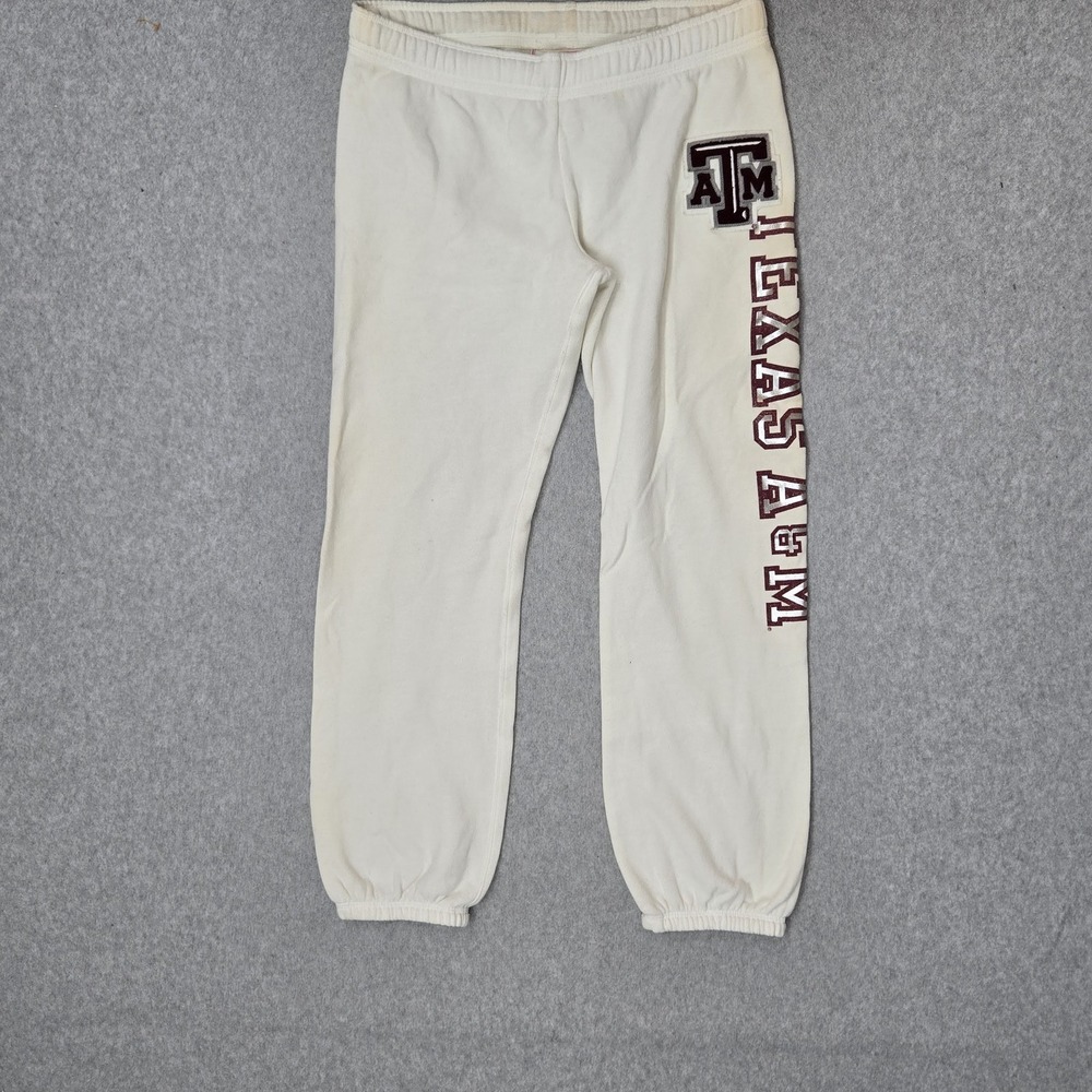 Texas A&M Aggies Women Pants XS White Embroidered PINK‎ Victoria's Secret